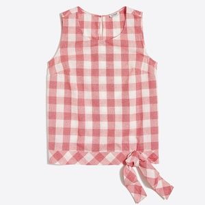 J.Crew Gingham Side-Tie Shell Blouse.